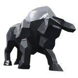 Statue Taureau Origami Animaux Resine - 100cm - Noir