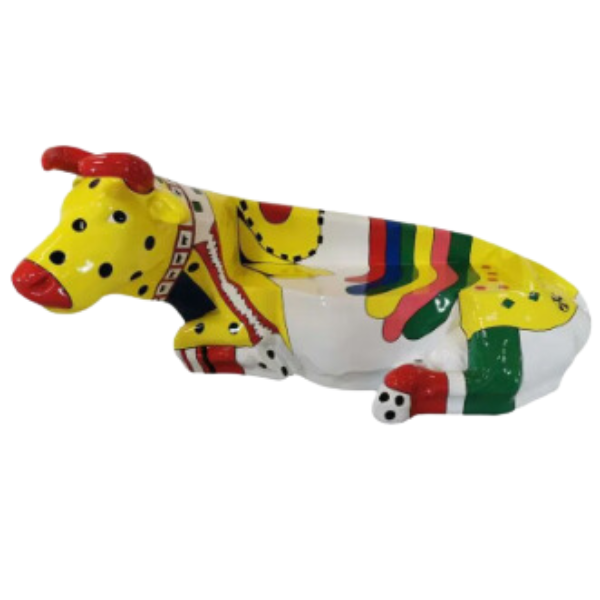 Statue Vache Banc Resine Decoration - 200cm - Gum