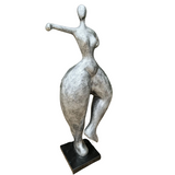 Statue Femme Nana Oeuvre Resine Decoration - 135cm - Argent