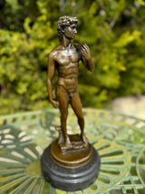 Sculpture Homme Romain Nu 30cm Bronze