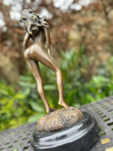 Sculpture Femme Élégante Nue 30cm Bronze