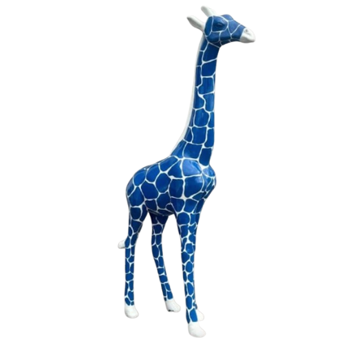 Statue Girafe Animaux Resine - 210cm - Ecaille Bleu Nuit