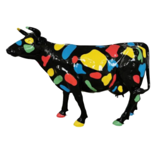 Statue Vache Resine Decoration - 225cm - Gum Noir