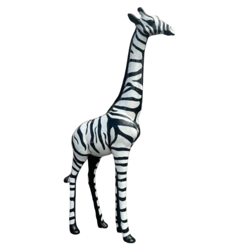 Statue Girafe Animaux Resine - 210cm - Noir & Blanc