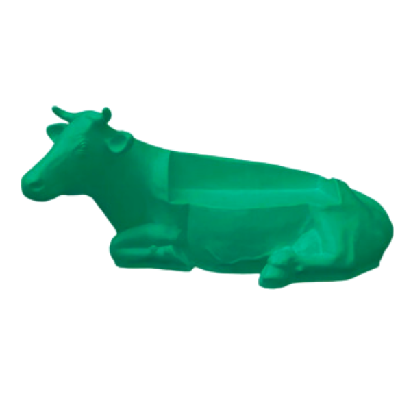 Statue Vache Banc Resine Decoration - 200cm - Vert