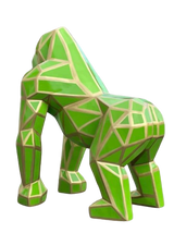 Statue Gorille Origami Animaux Resine - 140cm - Geometrie Vert