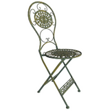 Mobilier en Fer : Salon de Jardin / Salon de Thé Bistrot 1 Table 2 Chaises Pliables Vert