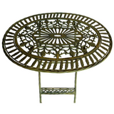 Mobilier en Fer : Salon de Jardin / Salon de Thé Bistrot 1 Table 2 Chaises Pliables Vert