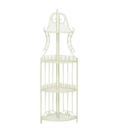 Étagère fer Jardin 165cm style antique blanc