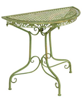 Table de balcon 80cm semi-circulaire jardin en fer meubles vert style antique