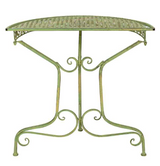 Table de balcon 80cm semi-circulaire jardin en fer meubles vert style antique