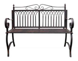 Banc meubles de jardin en métal de style antique noir 120cm