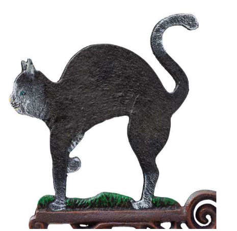 Cloche murale de porte chat décoration fer style antique 45cm