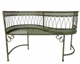 Banc de Jardin Conversation Confident Banquette en S en Métal Vert Ancien