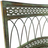 Banc de Jardin Conversation Confident Banquette en S en Métal Vert Ancien