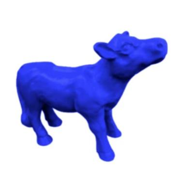 Statue Veau Animaux Resine - 70cm - Bleu