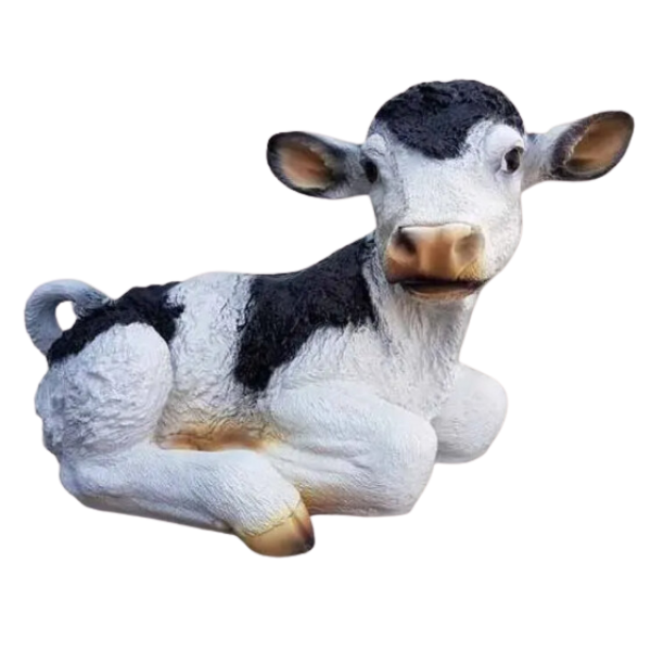 Statue Veau Animaux Resine Decoration - 70cm - Nature