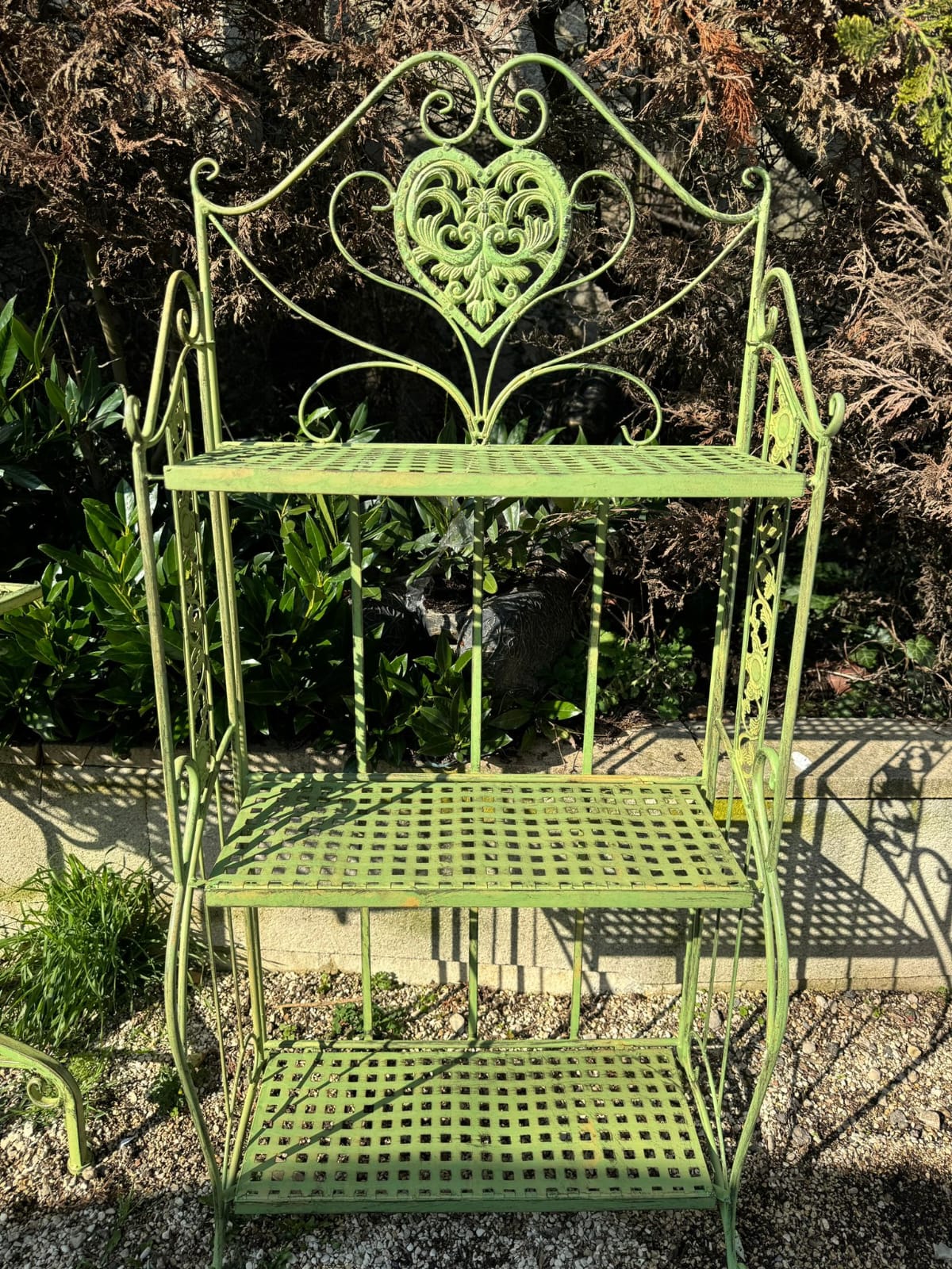 Étagère en fer de Jardin 130cm style antique vert