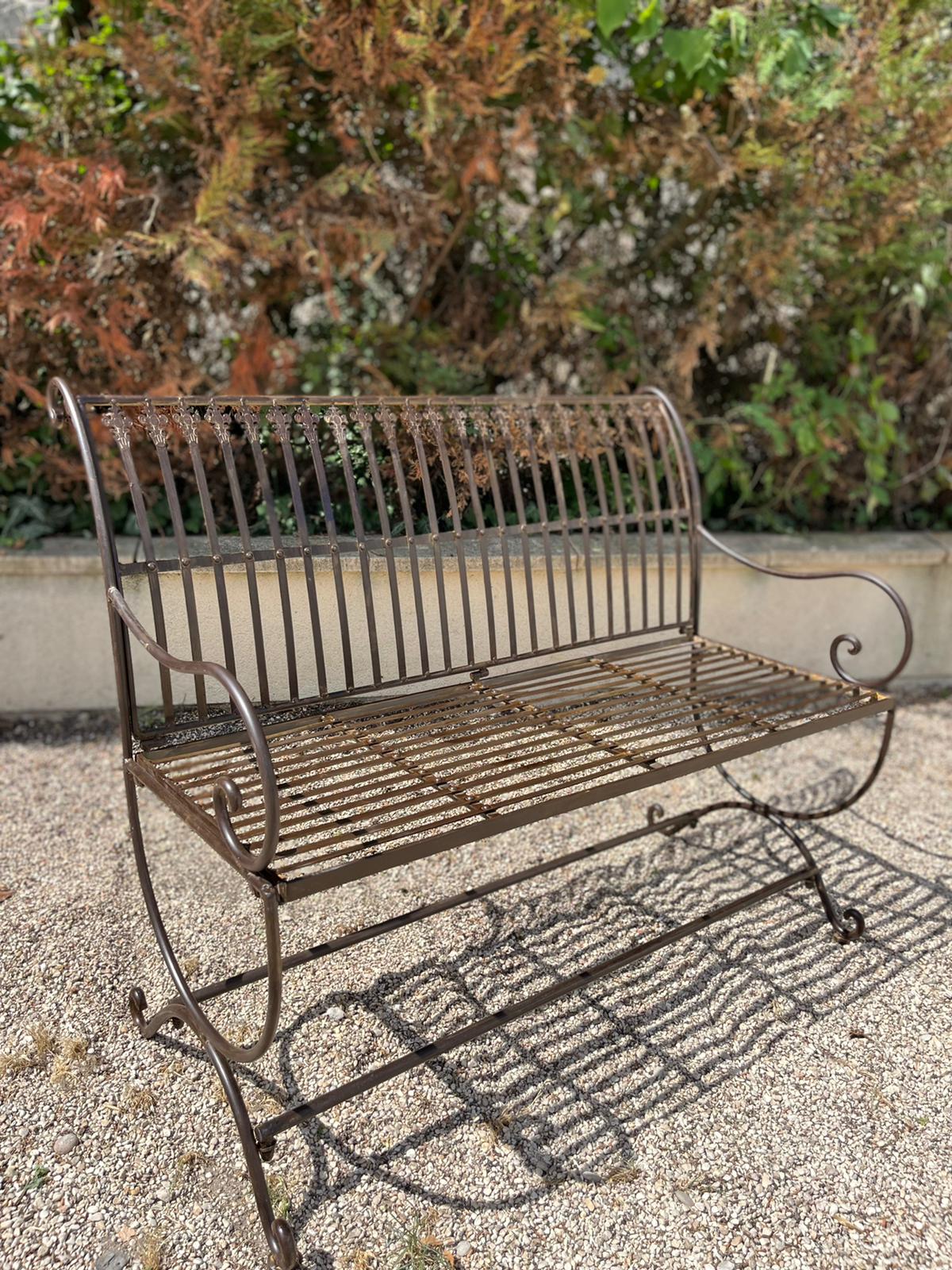 Banc Marron en Fer Forgé - 2 Places - Démontable