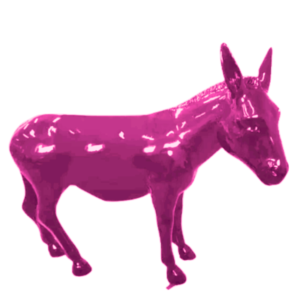 Statue Ane Animaux Resine - 160cm - Rose Fushia