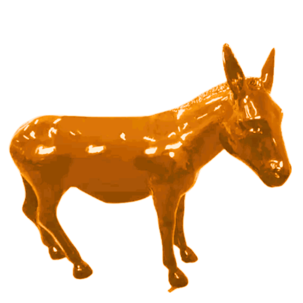 Statue Ane Animaux Resine - 160cm - Orange (8905564782932)