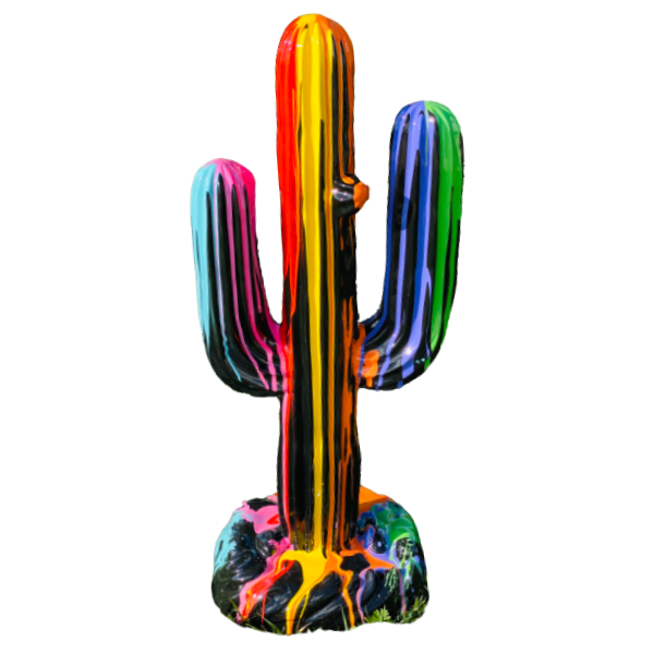 Statue Cactus Animaux Resine - 185cm - Multi Coulure Noir