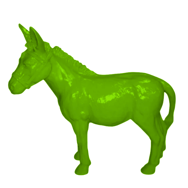 Statue Ane Animaux Resine - 95cm - Vert Pomme