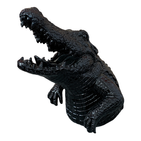 Statue CROCODILE Animaux Resine 50cm - Noir