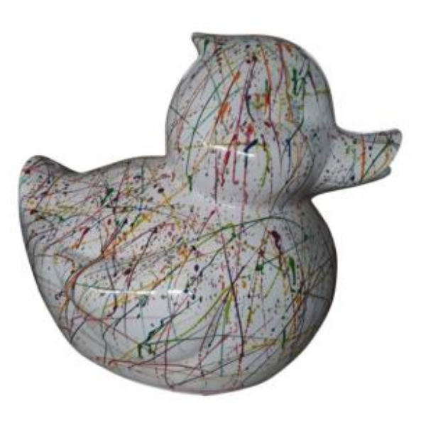 Statue Canard Animaux Resine - 45cm - Graffiti Blanc