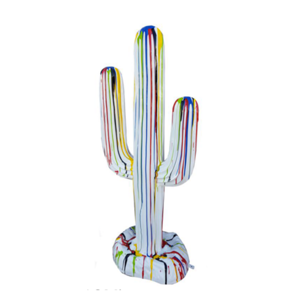 Statue Cactus Animaux Resine - 185cm - Multi Coulure Blanc