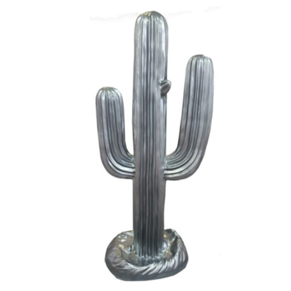 Statue Cactus Animaux Resine - 185cm - Argenté (8905644147028)