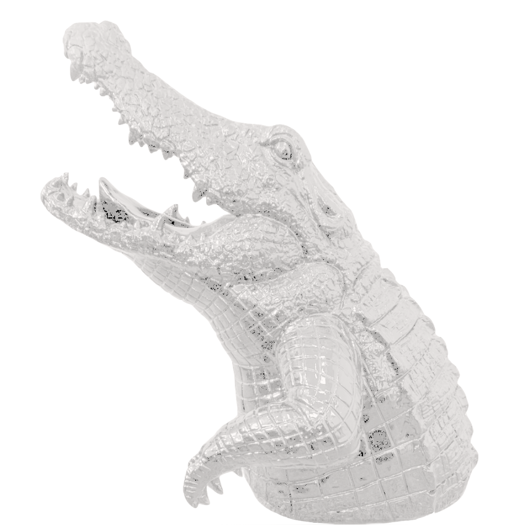 Statue CROCODILE Animaux Resine 50cm - Blanc