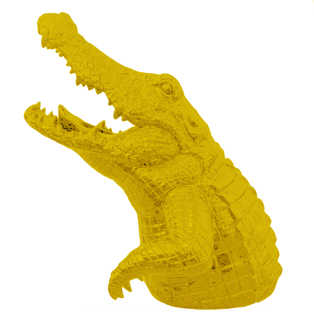 Statue CROCODILE Animaux Resine 50cm - Jaune