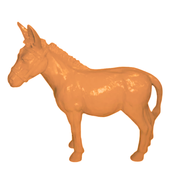 Statue Ane Animaux Resine - 95cm - Orange