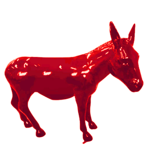 Statue Ane Animaux Resine - 160cm - Rouge