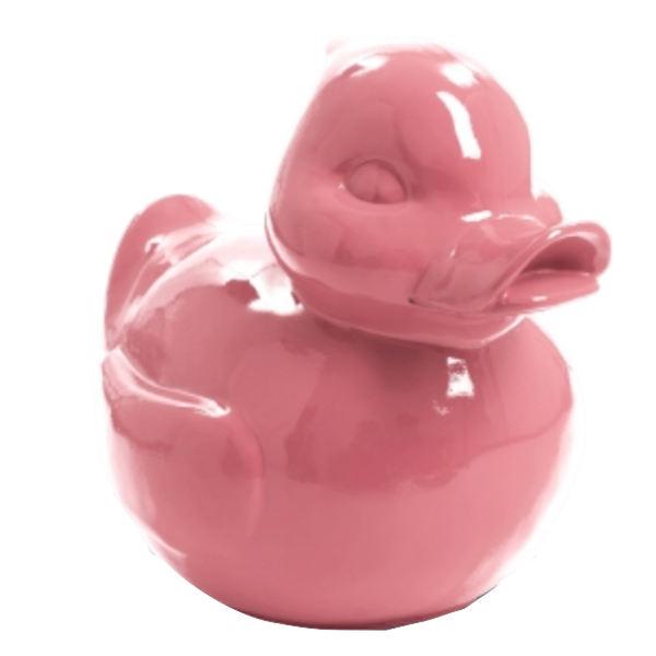 Statue Canard Animaux Resine - 45cm - Rose Clair (8905593487700)