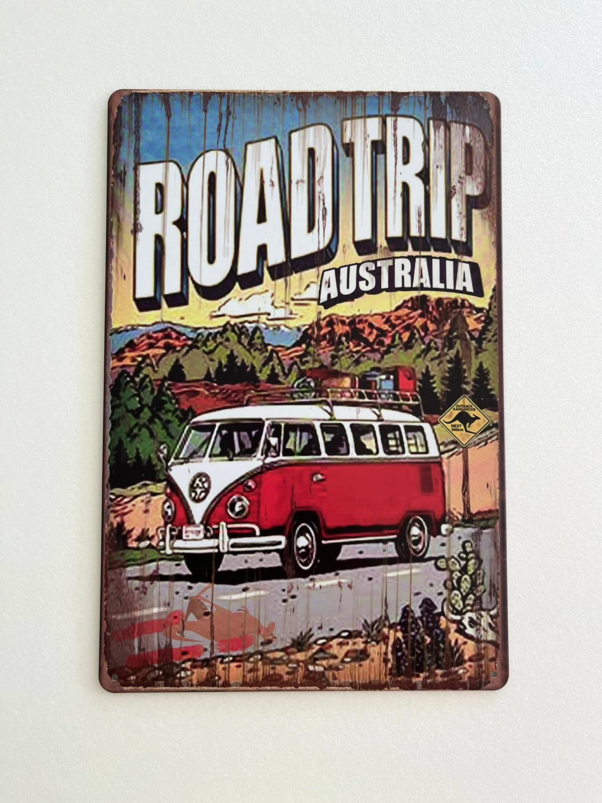 PLAQUE MÉTAL ROAD TRIP 30X20 CM - PLAQUE DECORATIVE