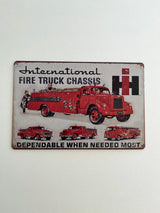 PLAQUE MÉTAL TRUCK FIRE 30X20 CM - PLAQUE DECORATIVE (8905409200468)