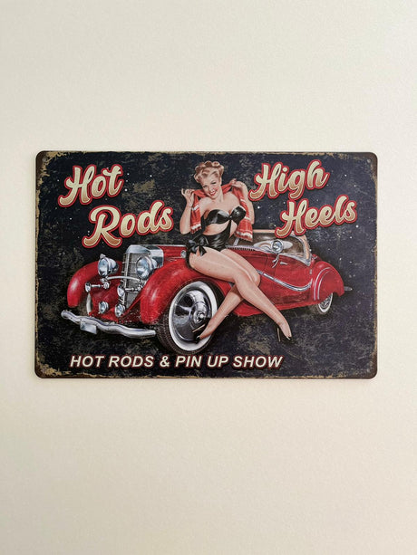 PLAQUE MÉTAL HOT ROAD 30X20 CM - PLAQUE DECORATIVE (8905411559764)