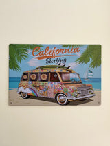 PLAQUE MÉTAL CALIFORNIA SURFING 30X20 CM - PLAQUE DECORATIVE