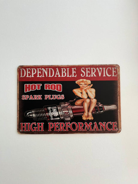 PLAQUE MÉTAL HOT ROD 30X20 CM - PLAQUE DECORATIVE (8905412444500)