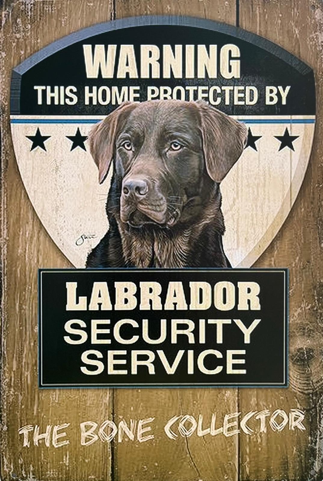 PLAQUE MÉTAL WARNING DOG 30X20 CM - PLAQUE DECORATIVE