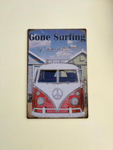 PLAQUE MÉTAL GONE SURFING 30X20 CM - PLAQUE DECORATIVE (8905411690836)