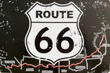 PLAQUE MÉTAL ROUTE 66 BLACK 30X20 CM - PLAQUE DECORATIVE (8905409921364)