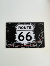 PLAQUE MÉTAL ROUTE 66 BLACK 30X20 CM - PLAQUE DECORATIVE (8905409921364)