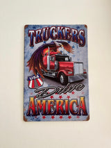 PLAQUE MÉTAL TRUCKERS 30X20 CM - PLAQUE DECORATIVE (8905403367764)