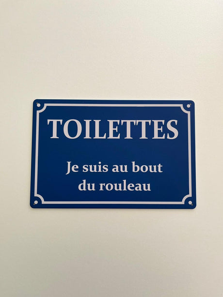 PLAQUE MÉTAL RUE TOILETTE 30X20 CM - PLAQUE DECORATIVE (8905408512340)