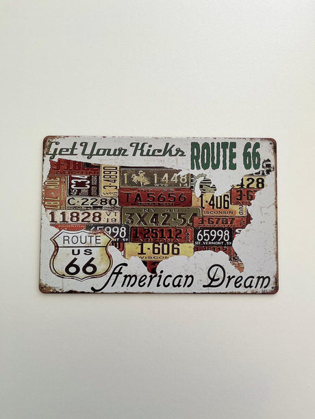 PLAQUE MÉTAL AMERICAN DREAM 30X20 CM - PLAQUE DECORATIVE