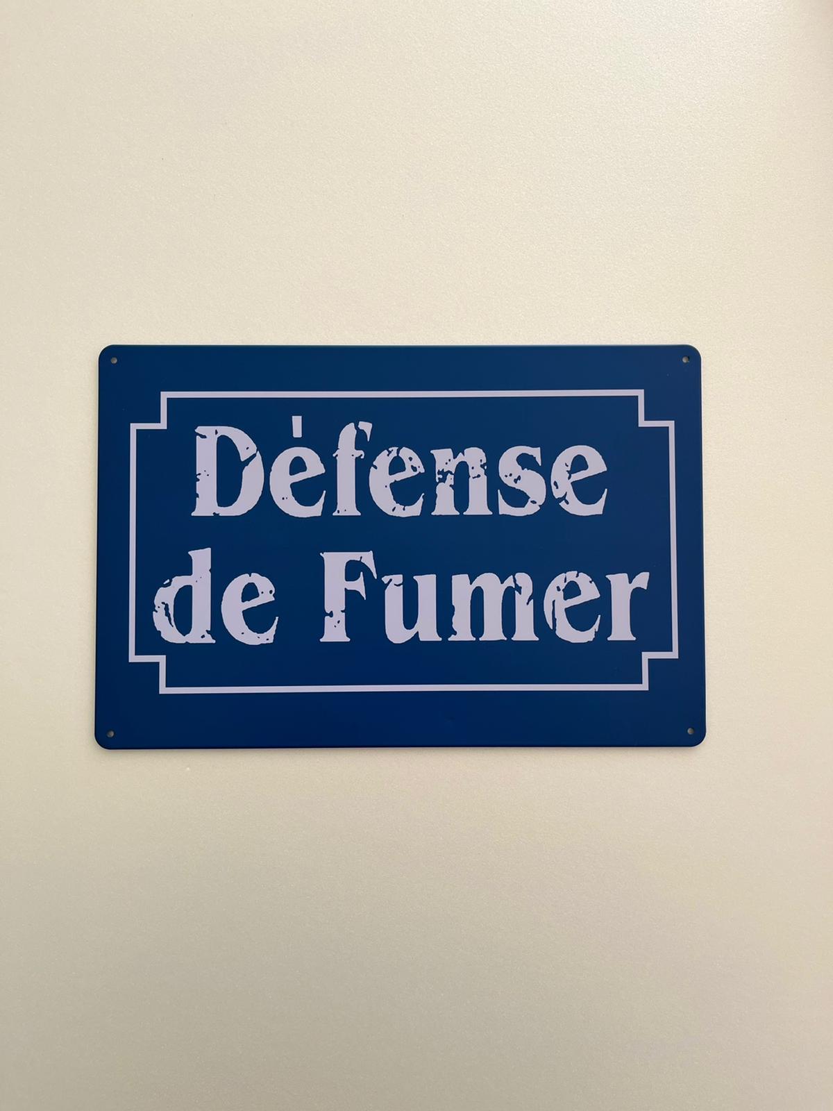 PLAQUE MÉTAL DEFENSE DE FUMER 30X20 CM - PLAQUE DECORATIVE