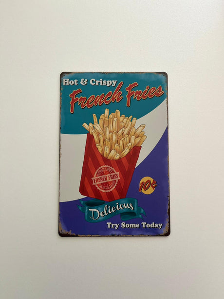 PLAQUE MÉTAL FRITE 30X20 CM - PLAQUE DECORATIVE